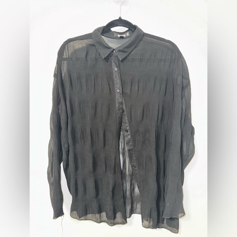 Missguided | Black Sheer Button Up
